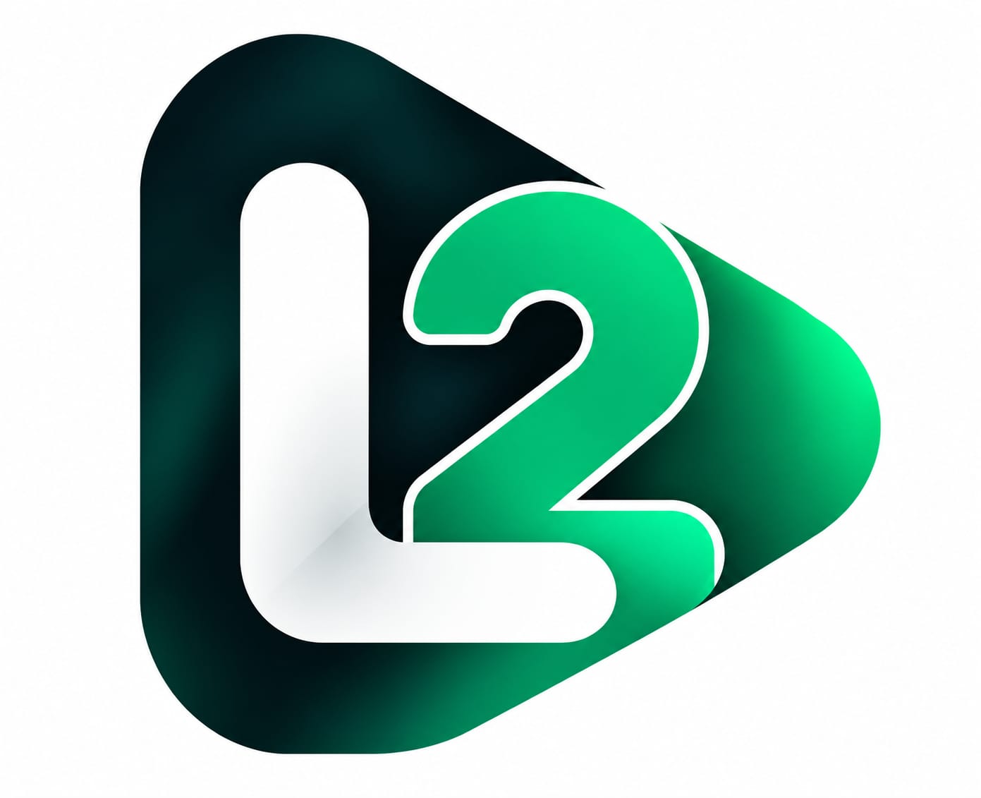 Logotipo L2 verde e carvão